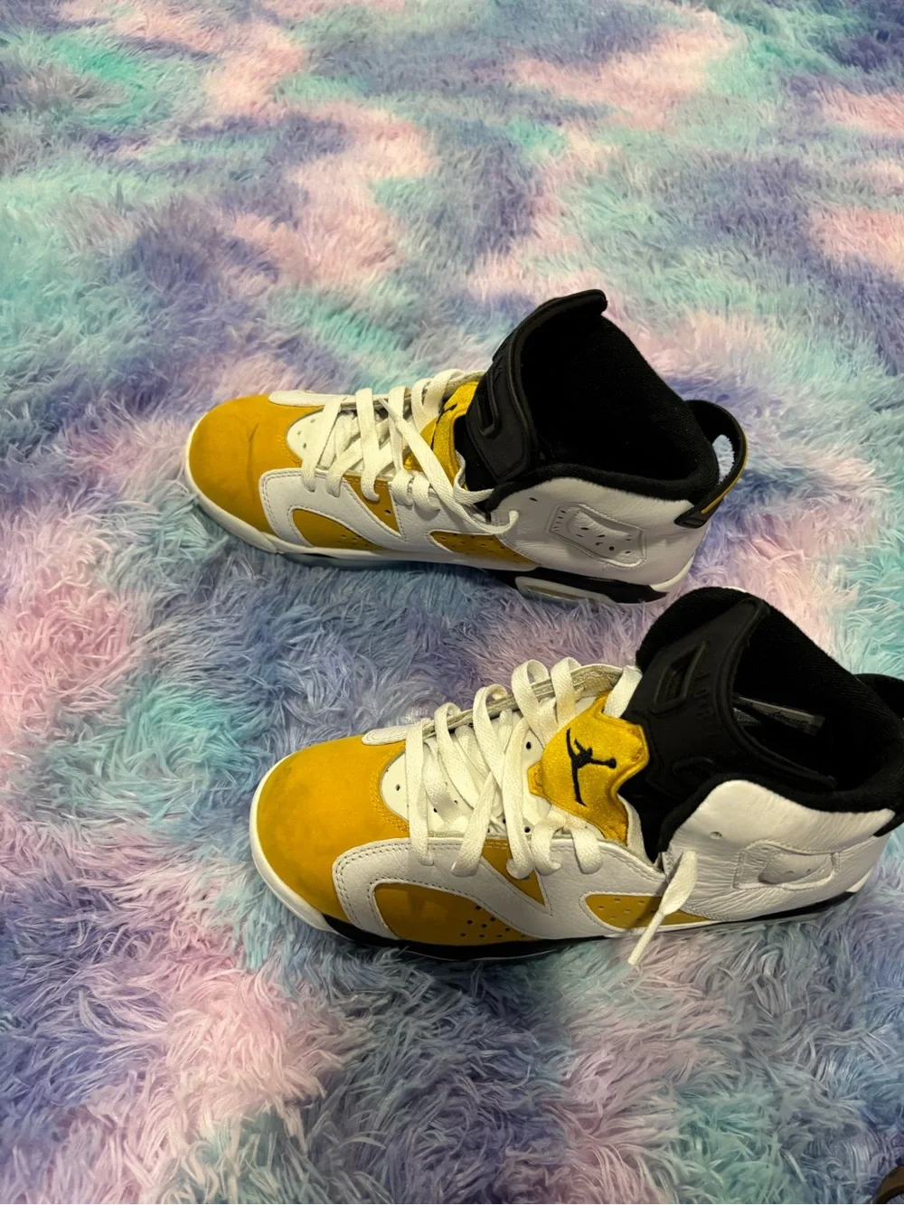 Kids' Retro Basketball Shoes - Yellow/White